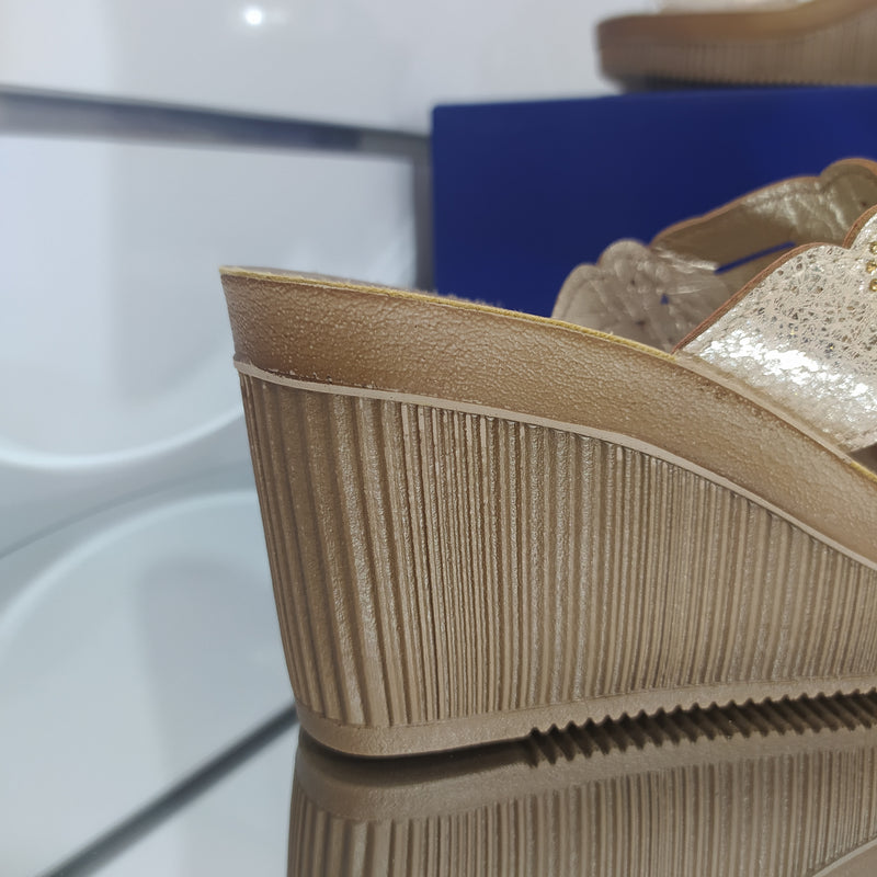 INBLU - Sandalo Zeppa a Fasce Con Strass Art AS000039