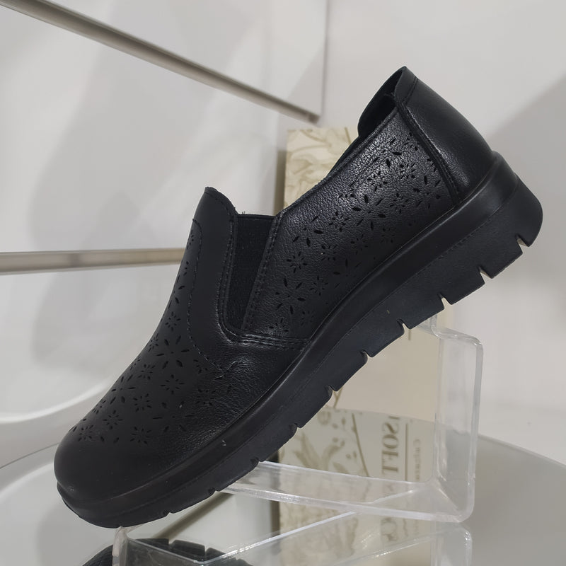 Soft Space - Scarpe Donna Con Cerniera Modello Linea Comoda