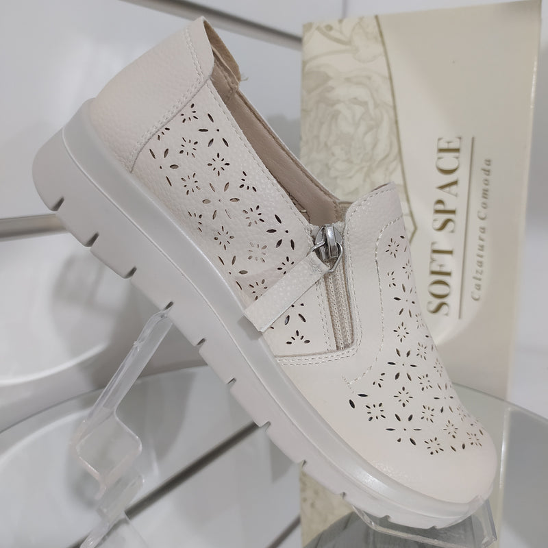 Soft Space - Scarpe Donna Con Cerniera Modello Linea Comoda