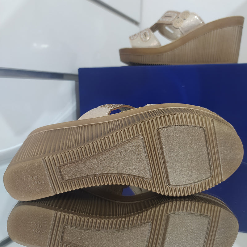 INBLU - Sandalo Zeppa a Fasce Con Strass Art AS000039