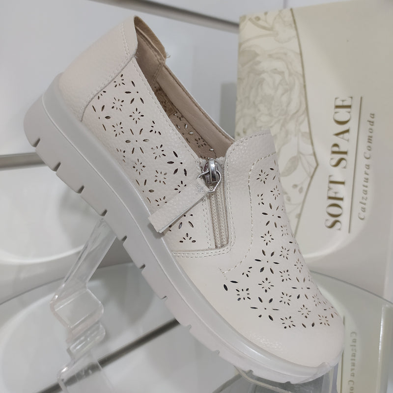 Soft Space - Scarpe Donna Con Cerniera Modello Linea Comoda