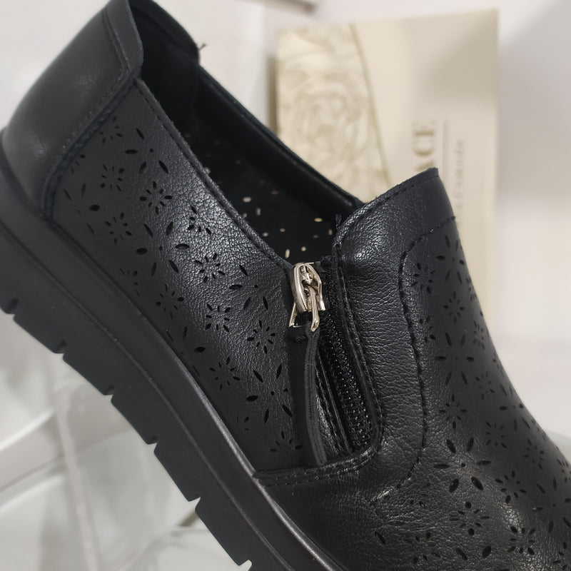 Soft Space - Scarpe Donna Con Cerniera Modello Linea Comoda