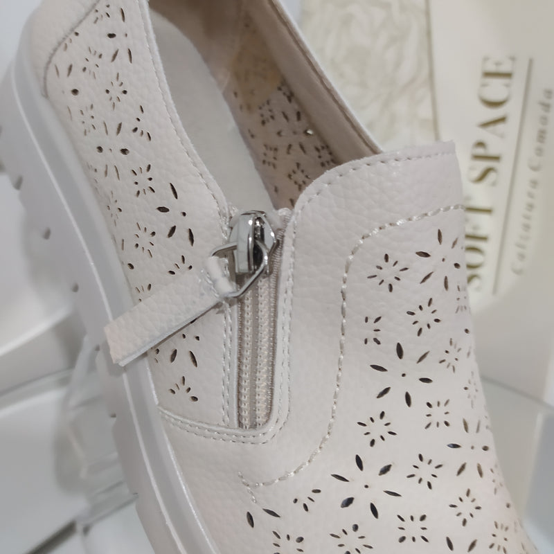Soft Space - Scarpe Donna Con Cerniera Modello Linea Comoda